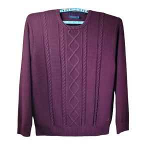 Nautica Maroon Crew Neck Long Sleeve 100% Cotton Sweater Size XXL